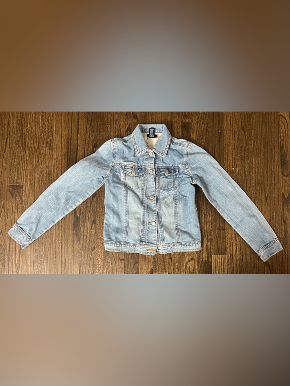 Chaps Light Wash Denim Jacket in Blue for Kids
